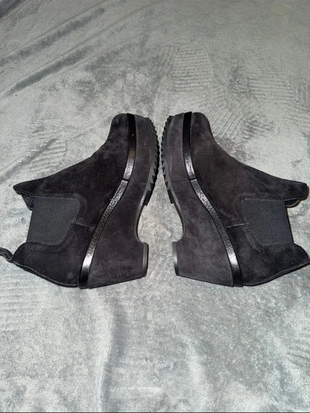 Pedro Garcia Black Suede Platform Chelsea Booties